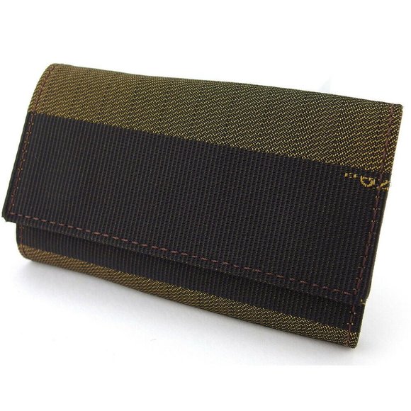 Authentic FENDI key case pecan beige canvas  ~ leather - Picture 1 of 8
